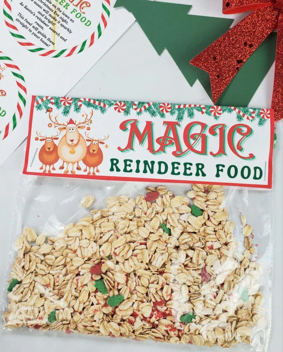 Free reindeer food printable with poem and recipe