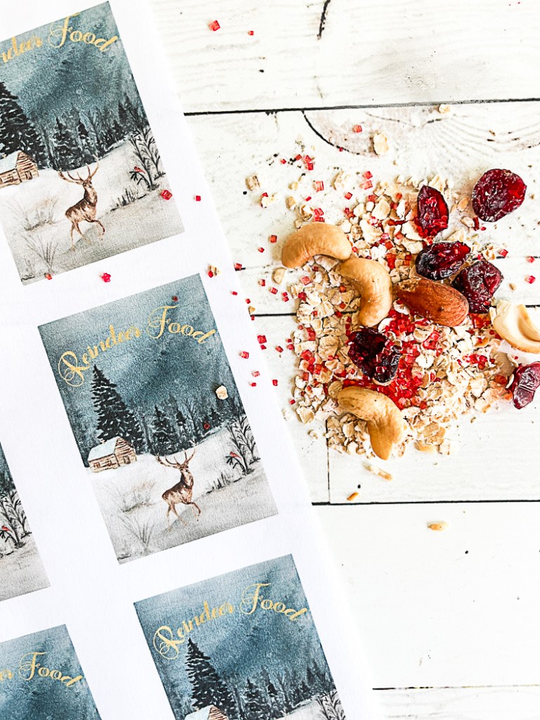 Reindeer food tags and recipe