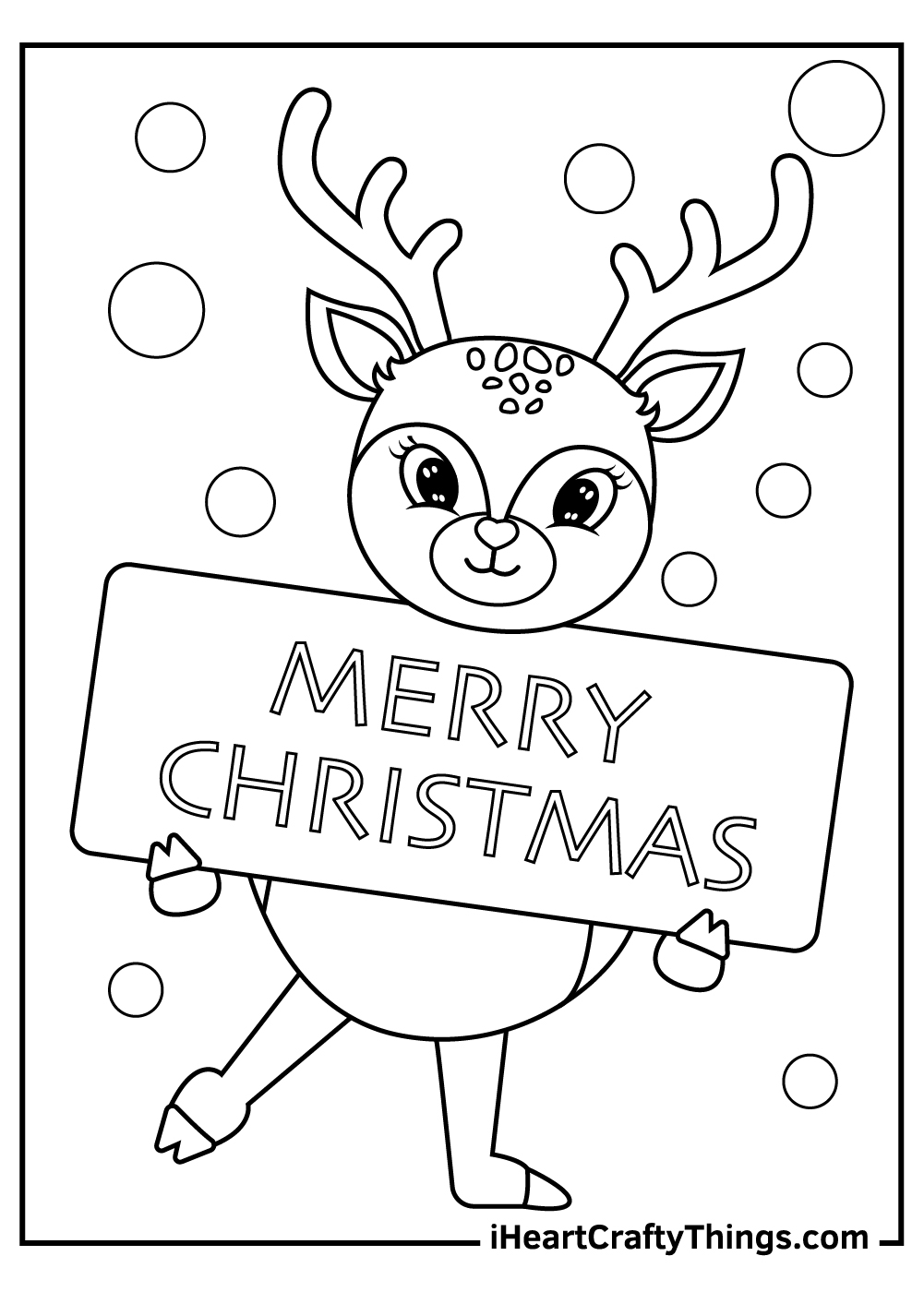 Christmas reindeers coloring pages free printables