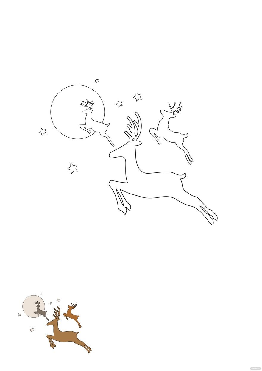 Free reindeer coloring page