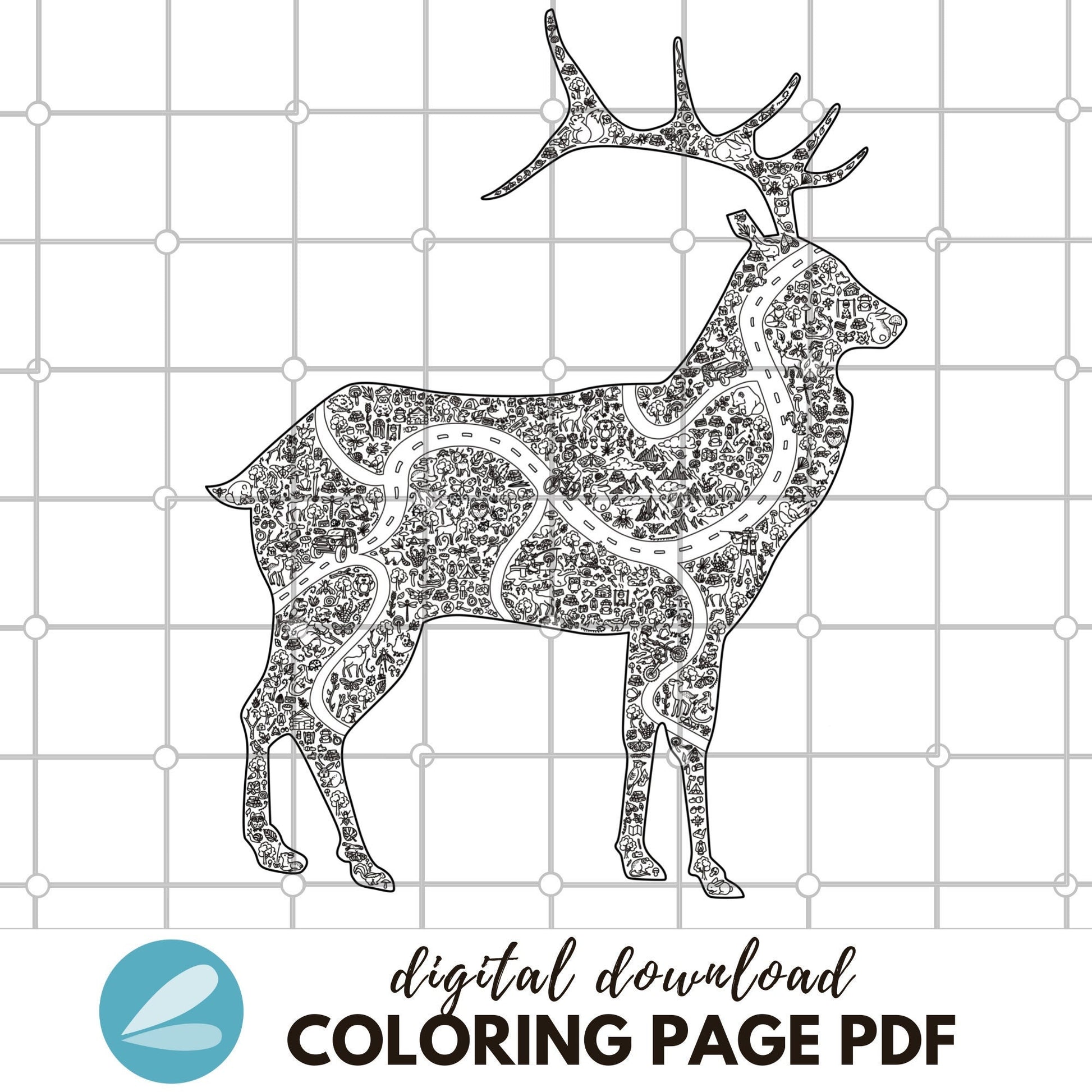 Giant reindeer coloring page