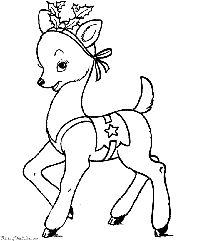 Reindeer coloring page to print