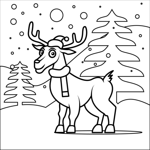 Christmas reindeer coloring page free printable coloring pages