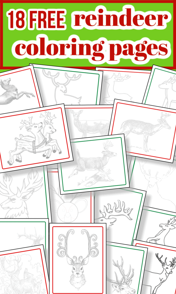 Free reindeer coloring pages