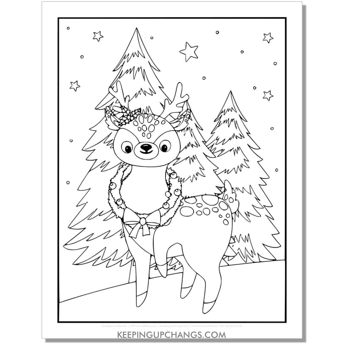 Free reindeer coloring page sheets most popular printables
