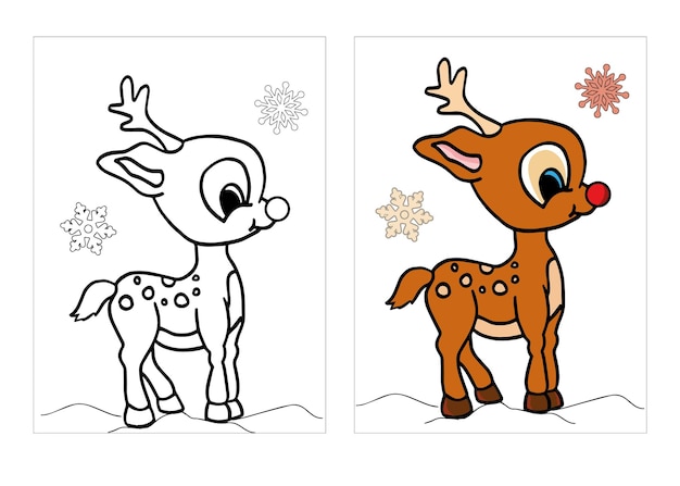 Premium vector a reindeer with snowflakes on it