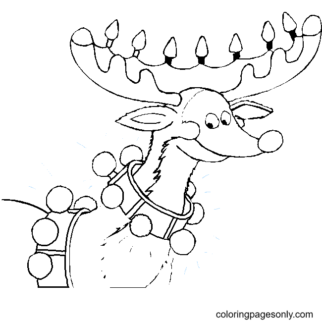 Christmas lights coloring pages printable for free download