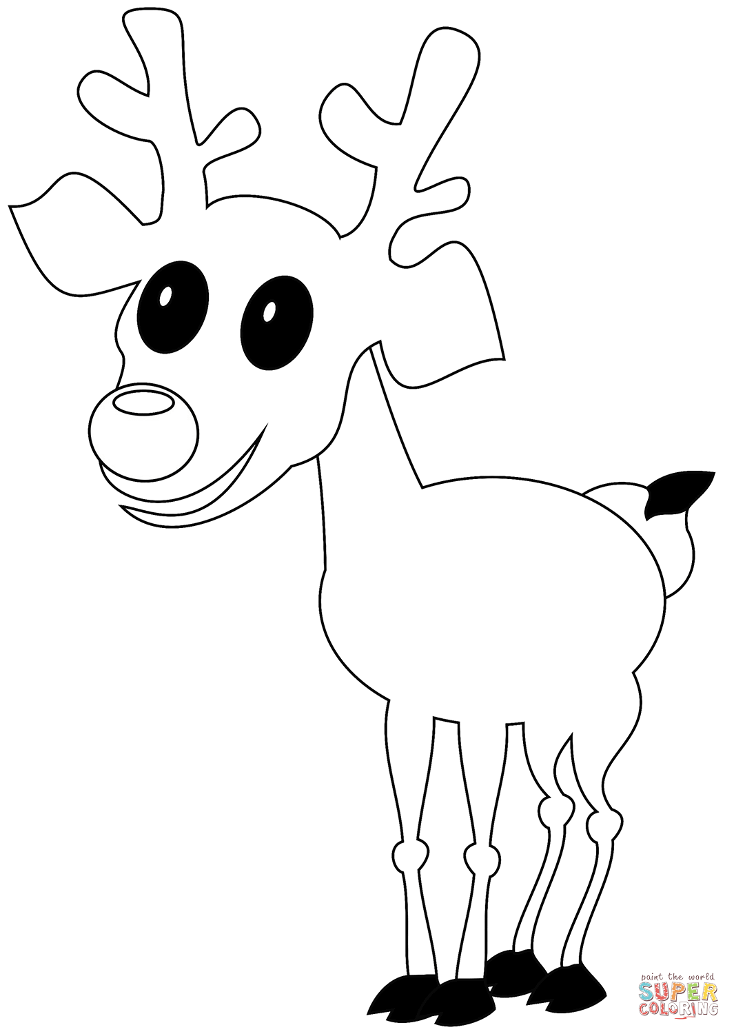 Christmas reindeer coloring page free printable coloring pages