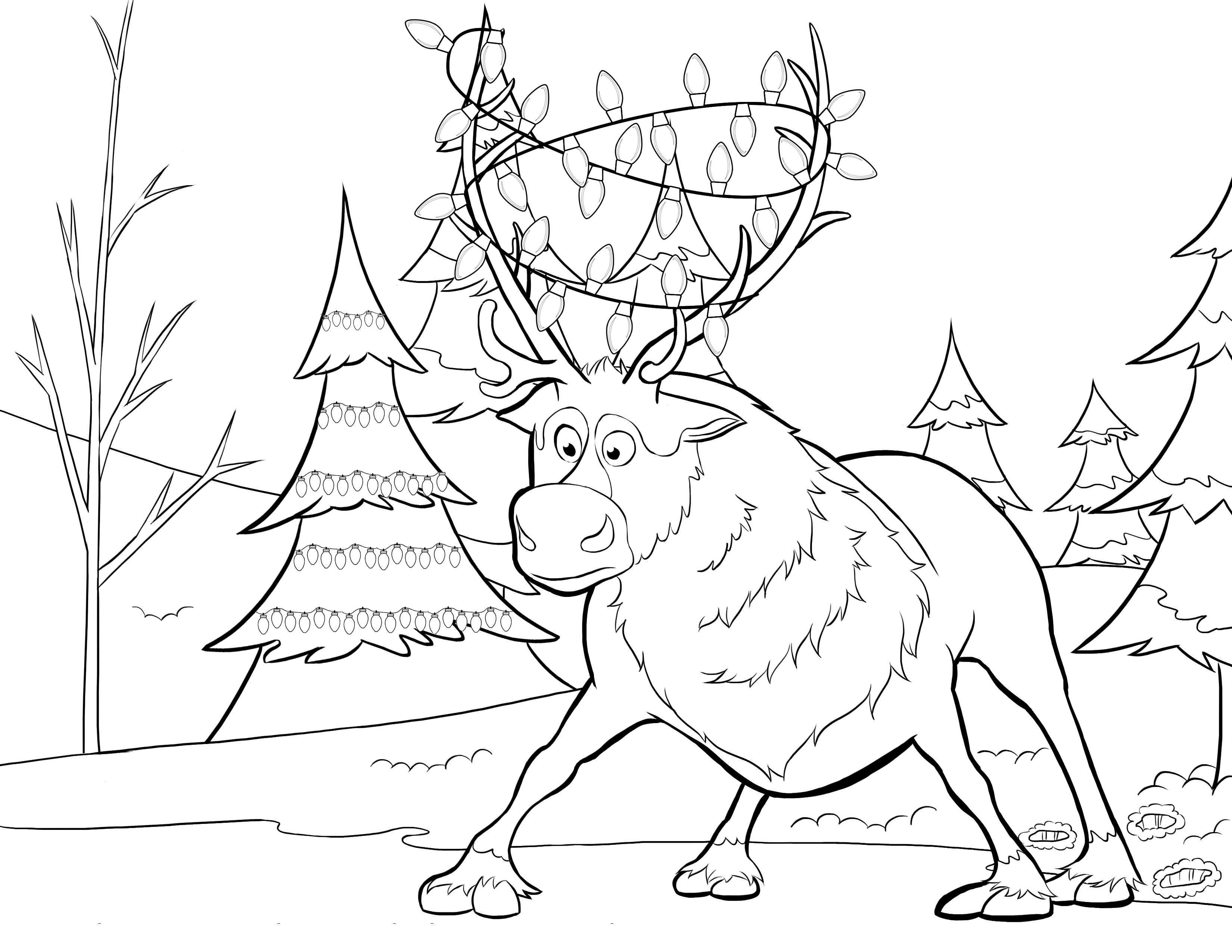 Frozen christmas coloring pages