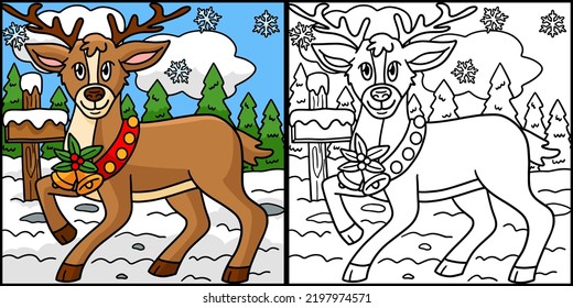Reindeer christmas coloring page images stock photos d objects vectors