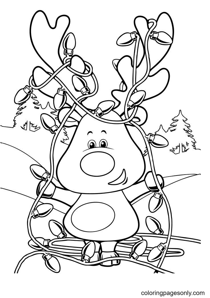 Christmas lights coloring pages printable for free download