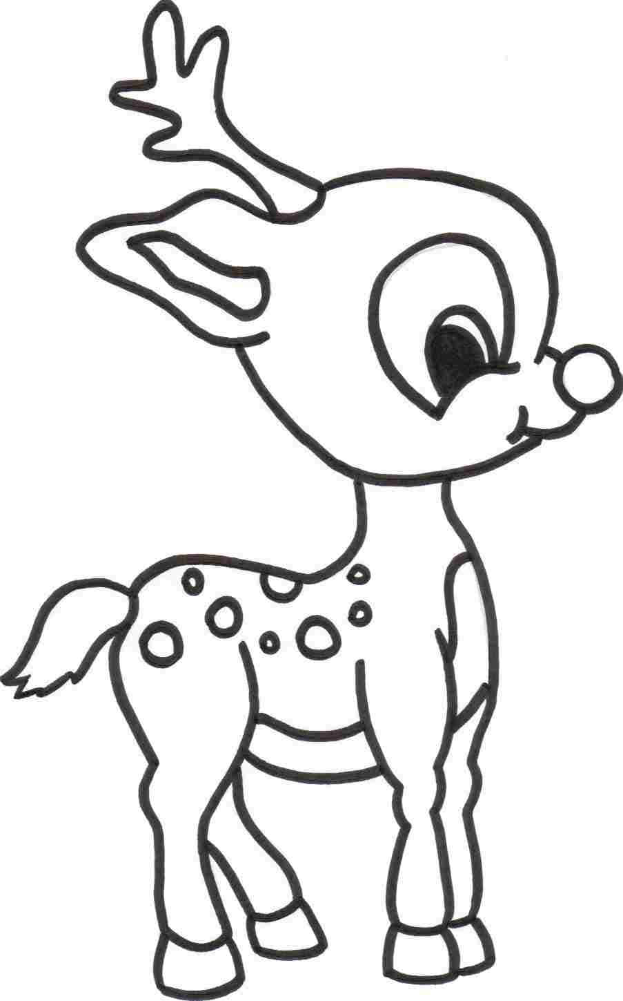 Download christmas coloring deer picture