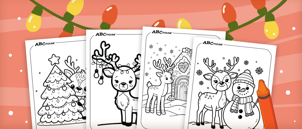 Reindeer coloring pages for kids