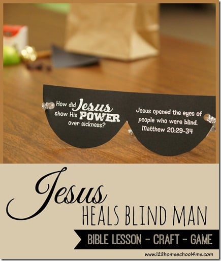Jesus heals the blind man craft and lesson