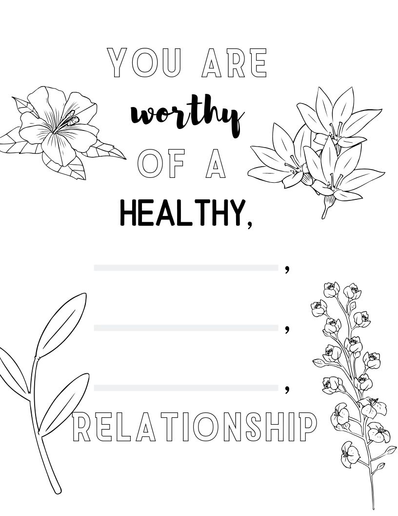 Coloring sheet healthy relationships coloring sheets educational materials
