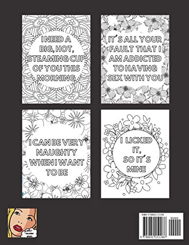 Nsfw coloring book for adults explicit and funny naughty nsfw dirty talking quotes sexy coloring book with dirty sentences inside a flower or mandala or cute and playful pattern frame coloring