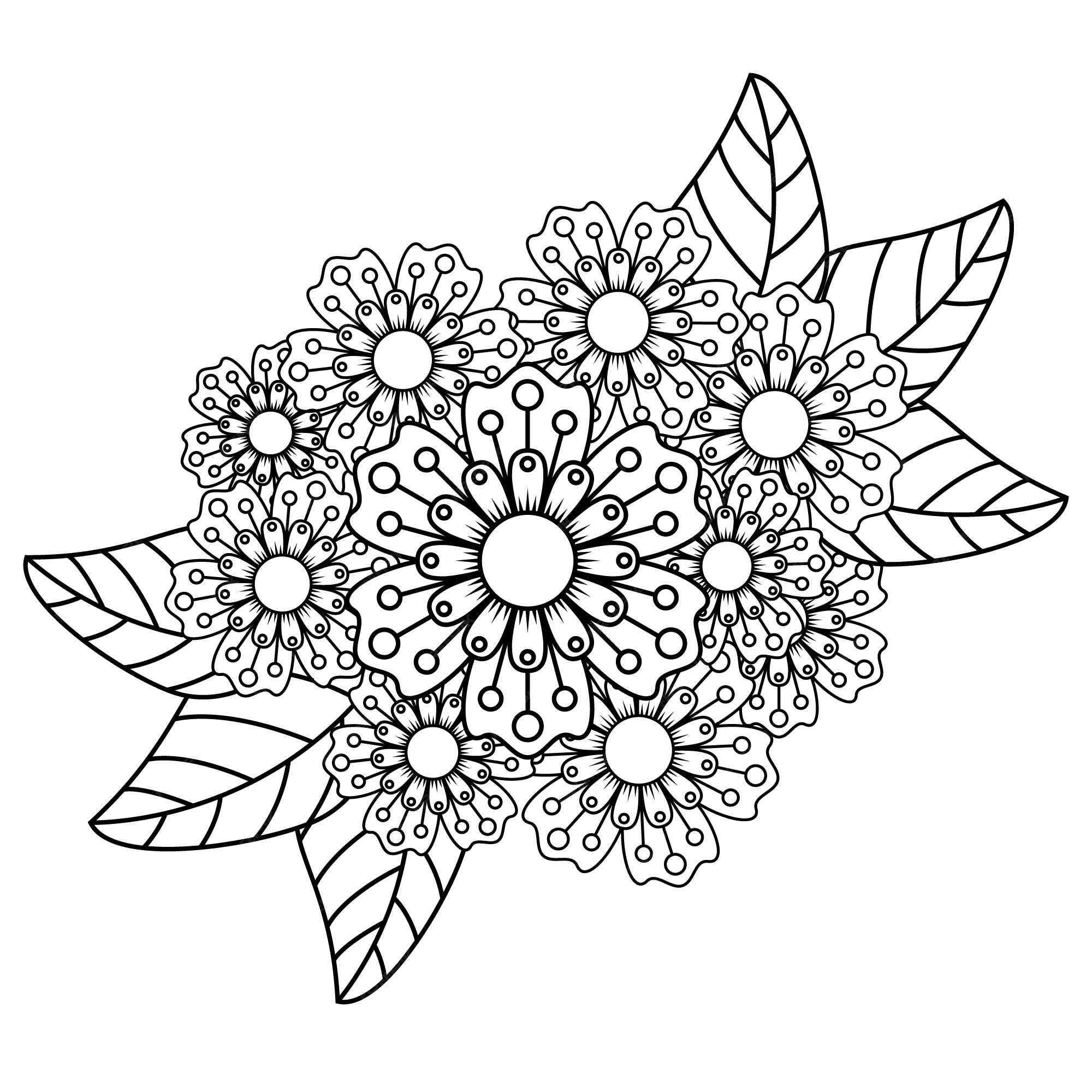 Premium vector mandala flower for adults relaxing coloring book