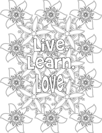 Premium vector appreciation coloring pages floral coloring sheet for relaxation and stressfree for kids amp adults