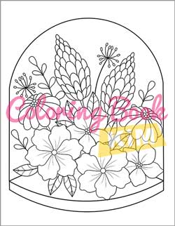 Relaxing flowers coloring book for adults