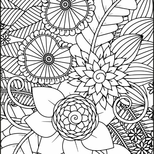 Blooming relaxation floral coloring pages for adults made by teachers