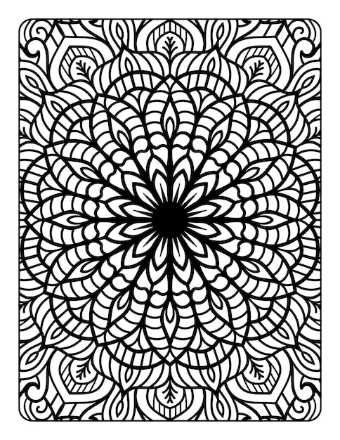 Premium vector mandala floral pattern coloring page for adults relaxation mandala coloring pages