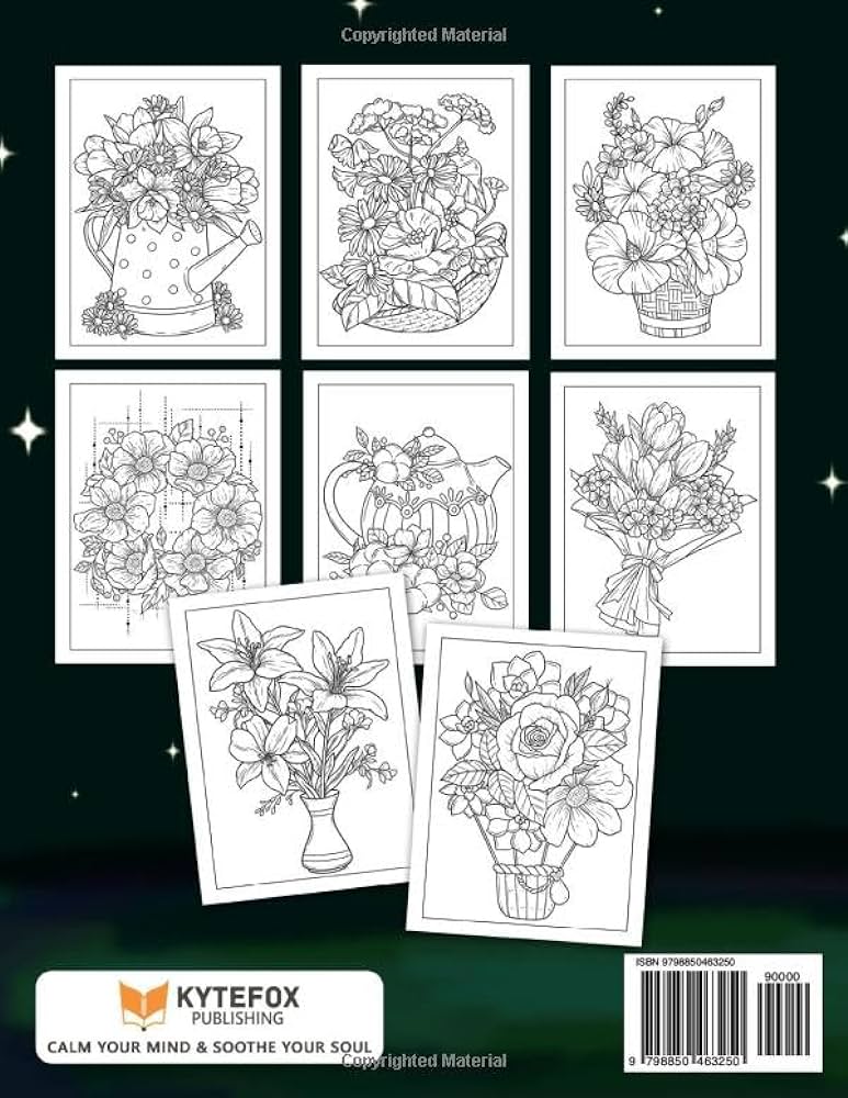 Seasons of flowers beautiful flowers coloring pages for adults women seniors and mom to relax and unwind publishing kytefox books