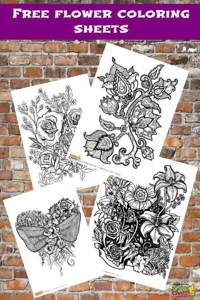 Adorable free flower coloring pages for adults