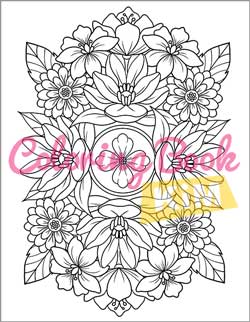 Relaxing flowers coloring book for adults