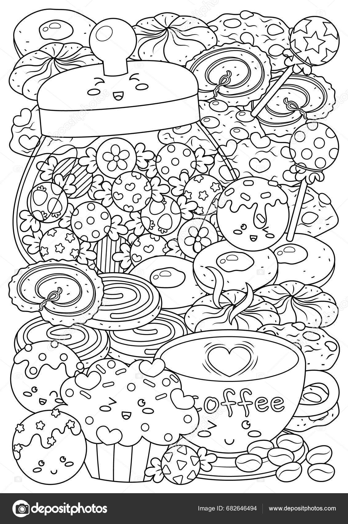 Coloring page adults teenagers coloring therapy meditation relaxation mindful stress stock vector by nutkinsj