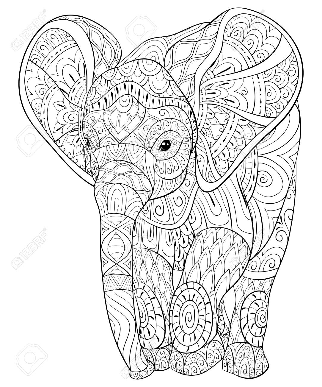 Adult coloring book page for relaxingzen art style illustration for print royalty free svg cliparts vectors and stock illustration image