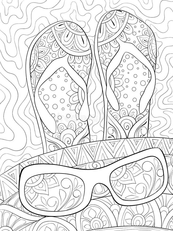 Adult coloring beach stock illustrations â adult coloring beach stock illustrations vectors clipart