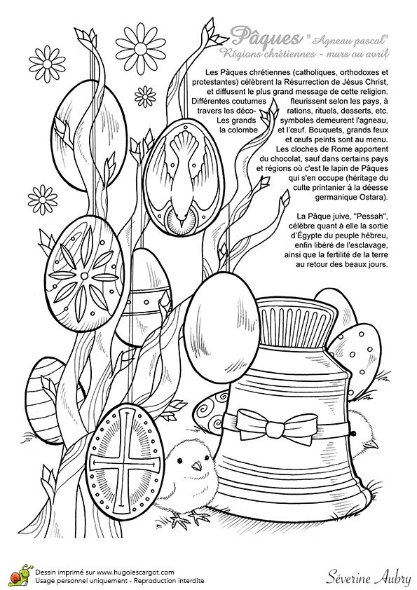 Coloriage de la fãªte du printemps pãques