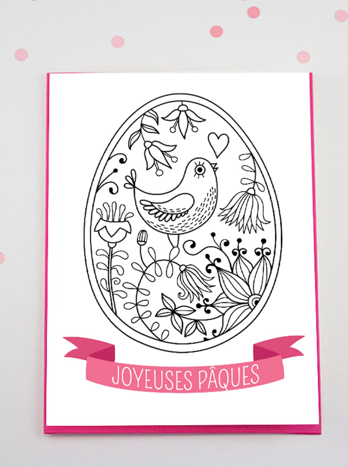 Carte oeuf de pãques ã colorier