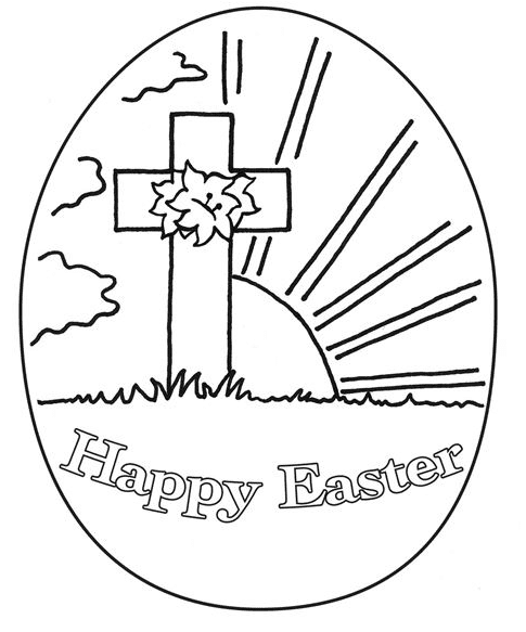 Joyeuses pãques croix coloriages