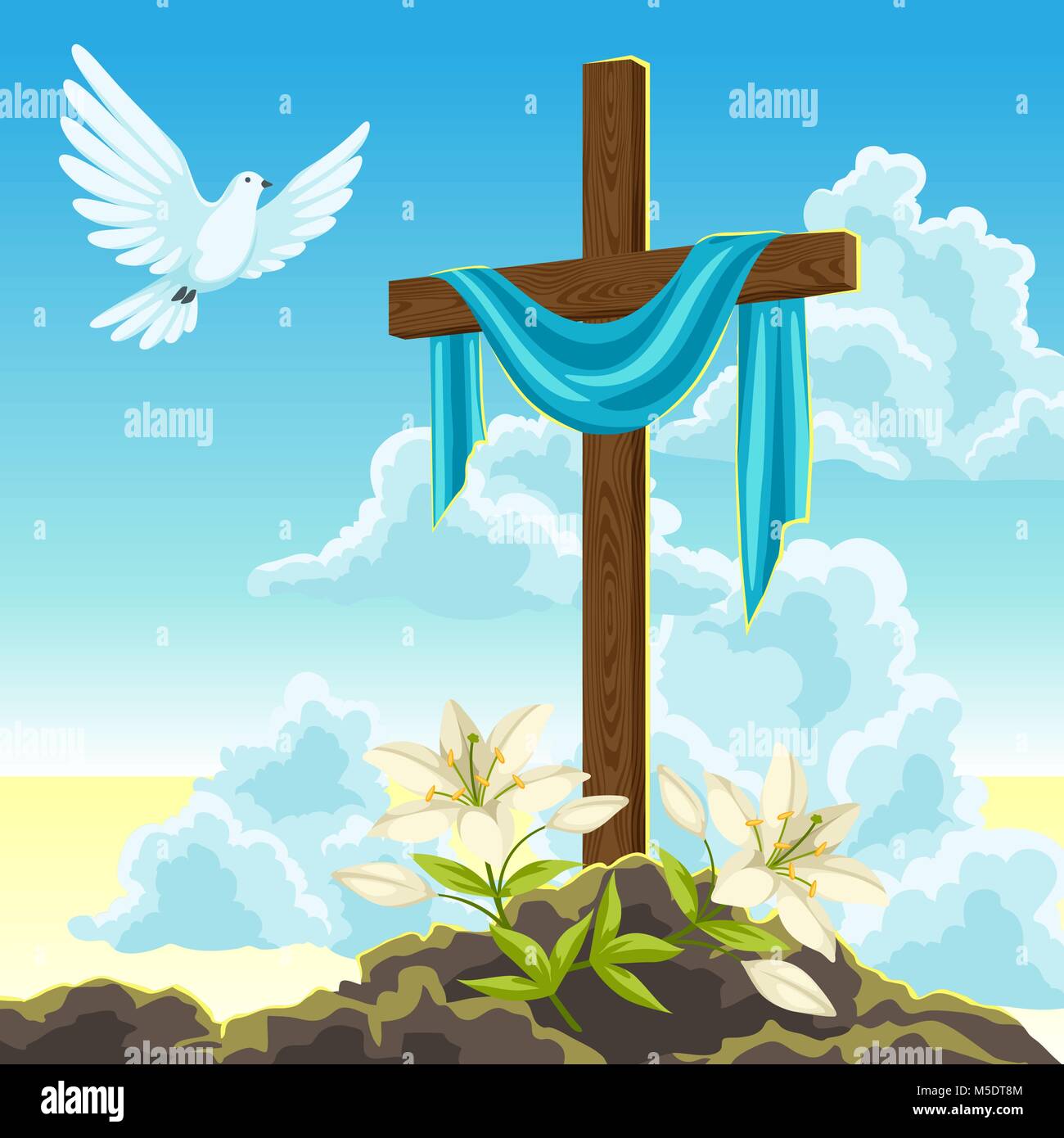 Easter wooden cross stock vector images