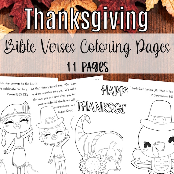 Thanksgiving bible verses coloring pages bible verses christian coloring sunday school lesson homeschool curriculumkids printable instant download