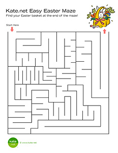 Printable easter maze game from