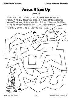 Easter worksheets sunday school bible activities