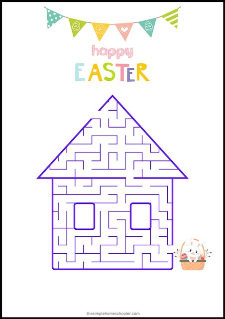 Easter maze worksheets easy print free