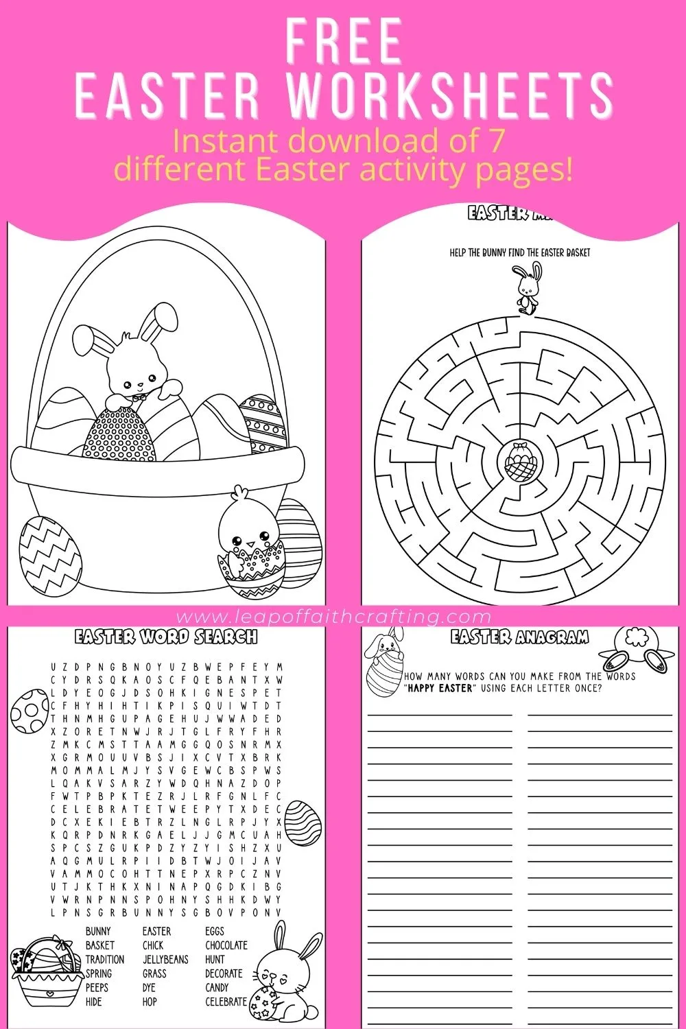 Free easter worksheets pdf coloring pages word search more