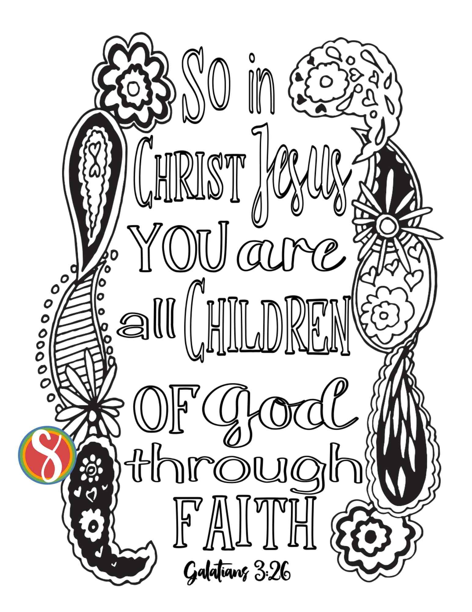 Free faith coloring pages â stevie doodles