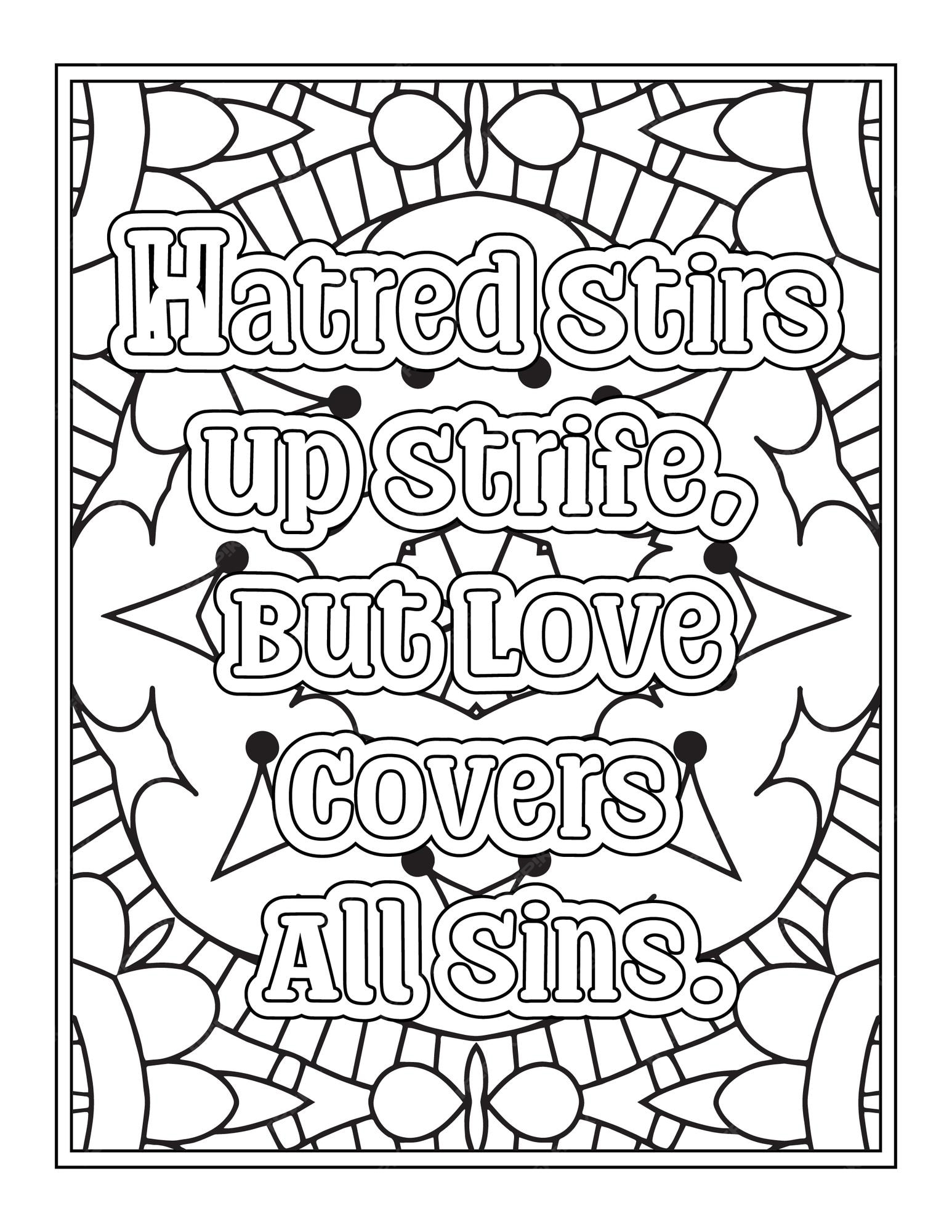 Premium vector religious quotes coloring pages for kdp coloring pages