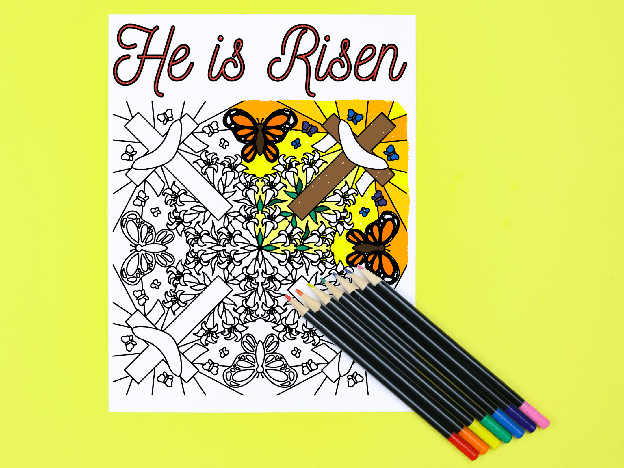 Free christian easter coloring page crafts mad in crafts