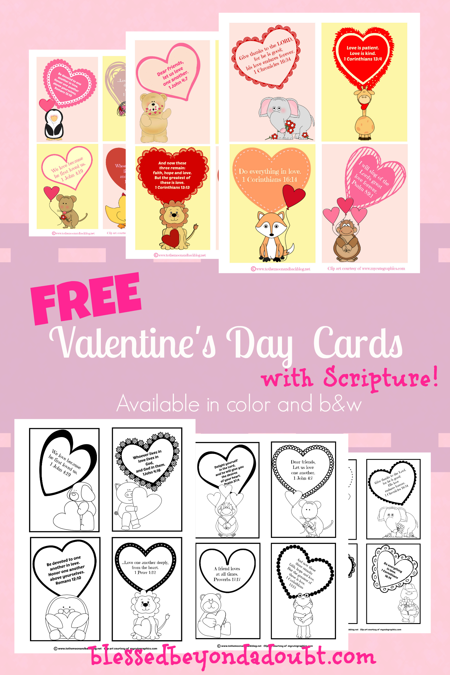 Free printable valentine cards kids bible verse cards