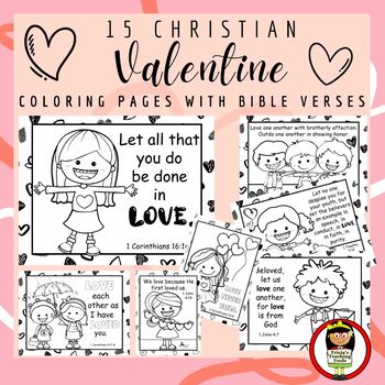 Christian valentine coloring pages with bible verses made by teachers