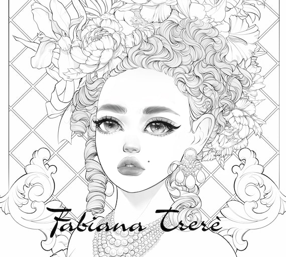 Buy marie antoinette queen of france historical digital stamp coloring line art coloring page for adults grayscale instant download online in india