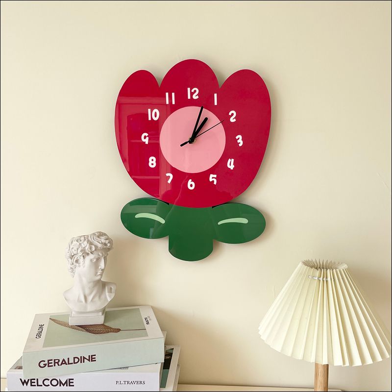 Cute quart wall clocks cartoon needle home decor living bedroom simple flower creative literary design cartoon clock reloj de a xcm