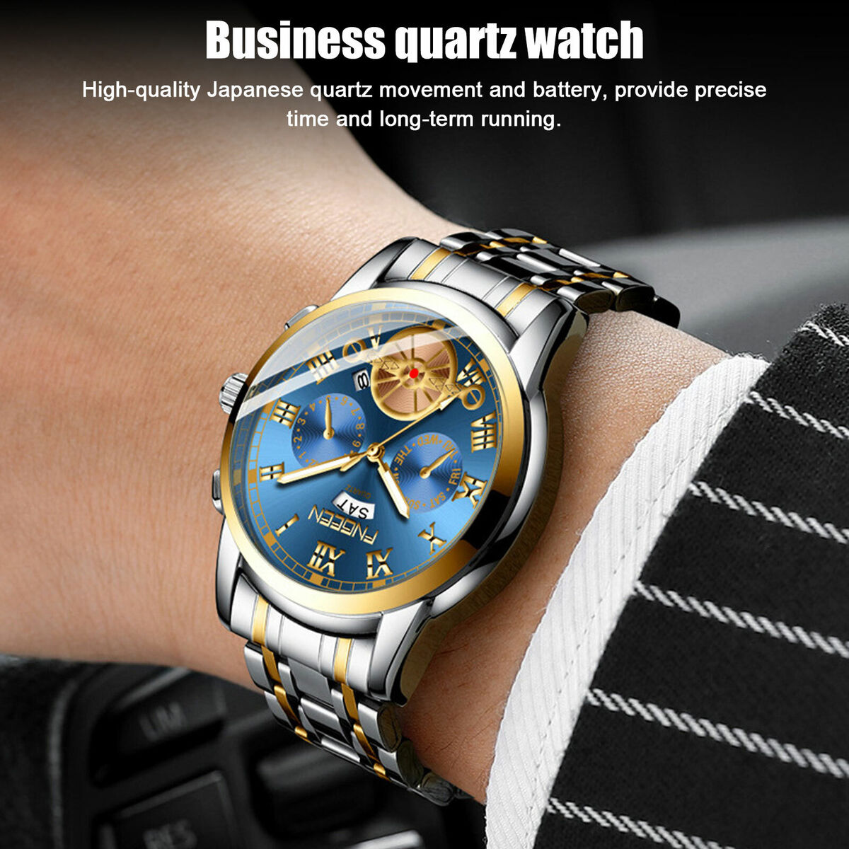 Men watch relojes de hombre stainless steel quartz classic waterproof wristwatch