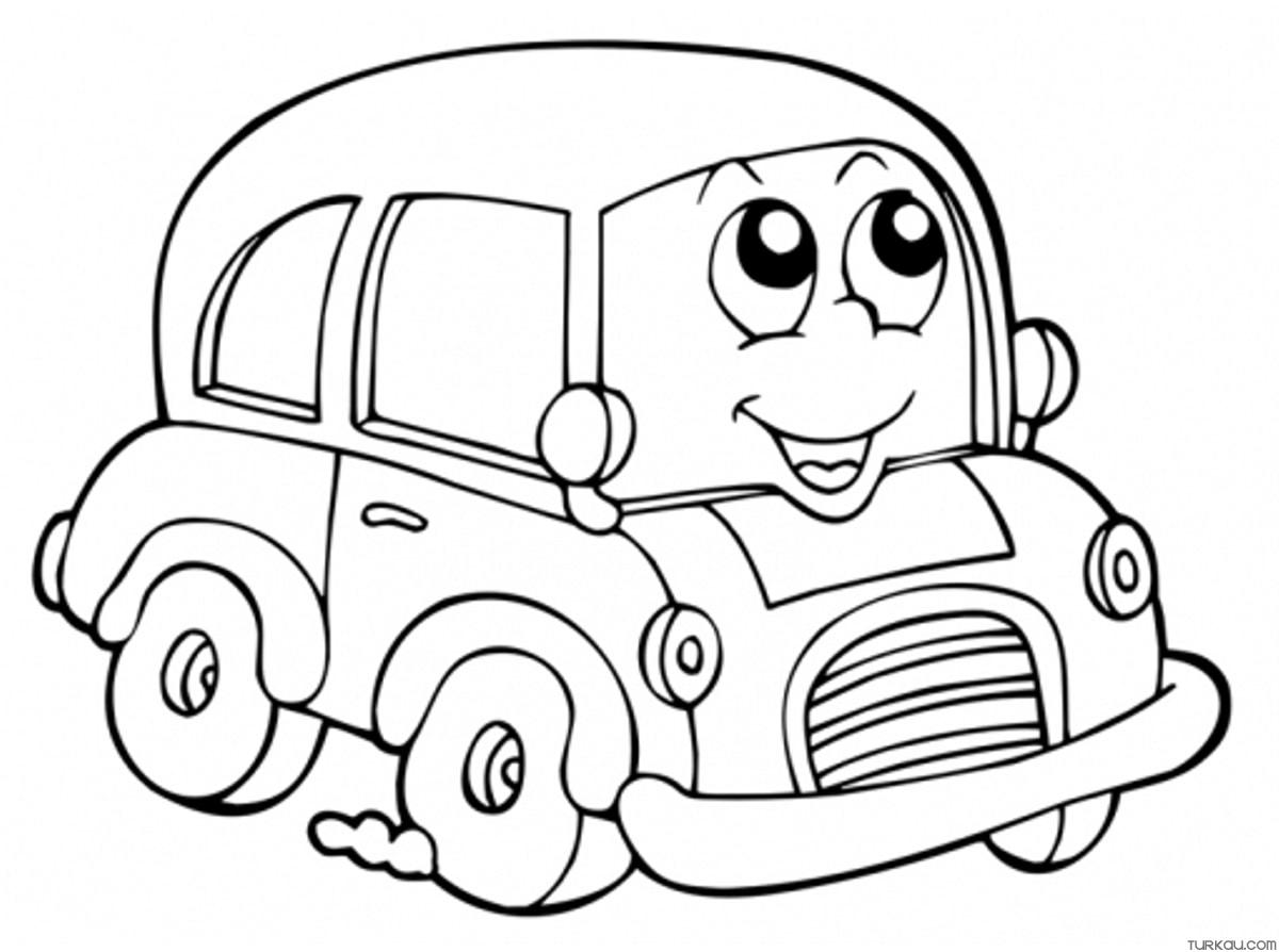 Cute toy car coloring page