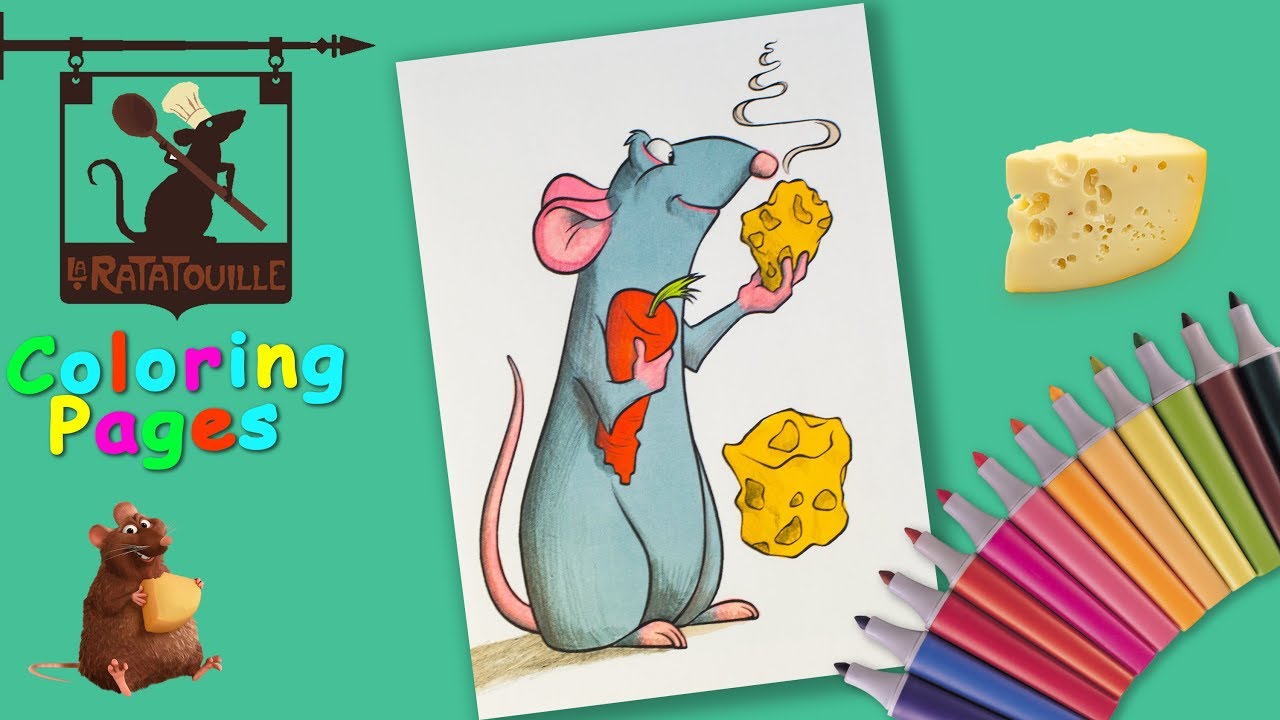 Coloring rey fro ratatouille coloring page forkids howtodraw a rat cartoon